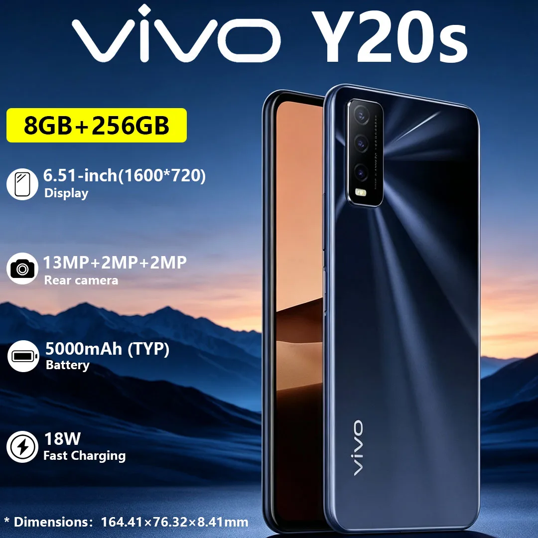 

vivo Y20s Dual-SIM Mobile Phone 6.51-inch Screen 5000mAh Battery 18W Fast Charging 13MP Triple Camera Cost-effective Smartphone
