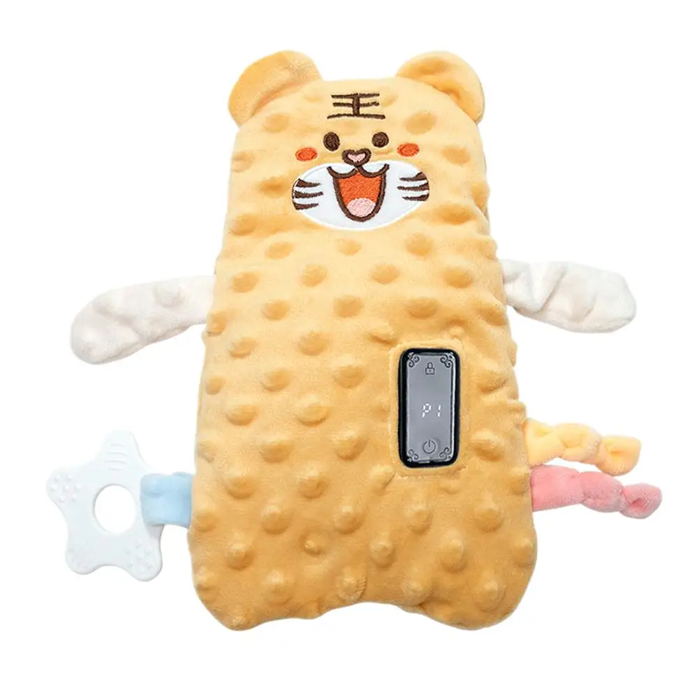 Elektrisch knuffel Ademend babyhoofdsteunkussen Anti-koliekontwerp Veilige stof Vibrerende stemmingsfopspeen voor babyslaapspeelgoed