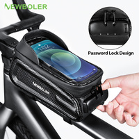 NEWBOLER Bicycle Top Front Tube Frame Bag with Password Lock Waterproof Touchscreen Combination Lock Bike Bag
