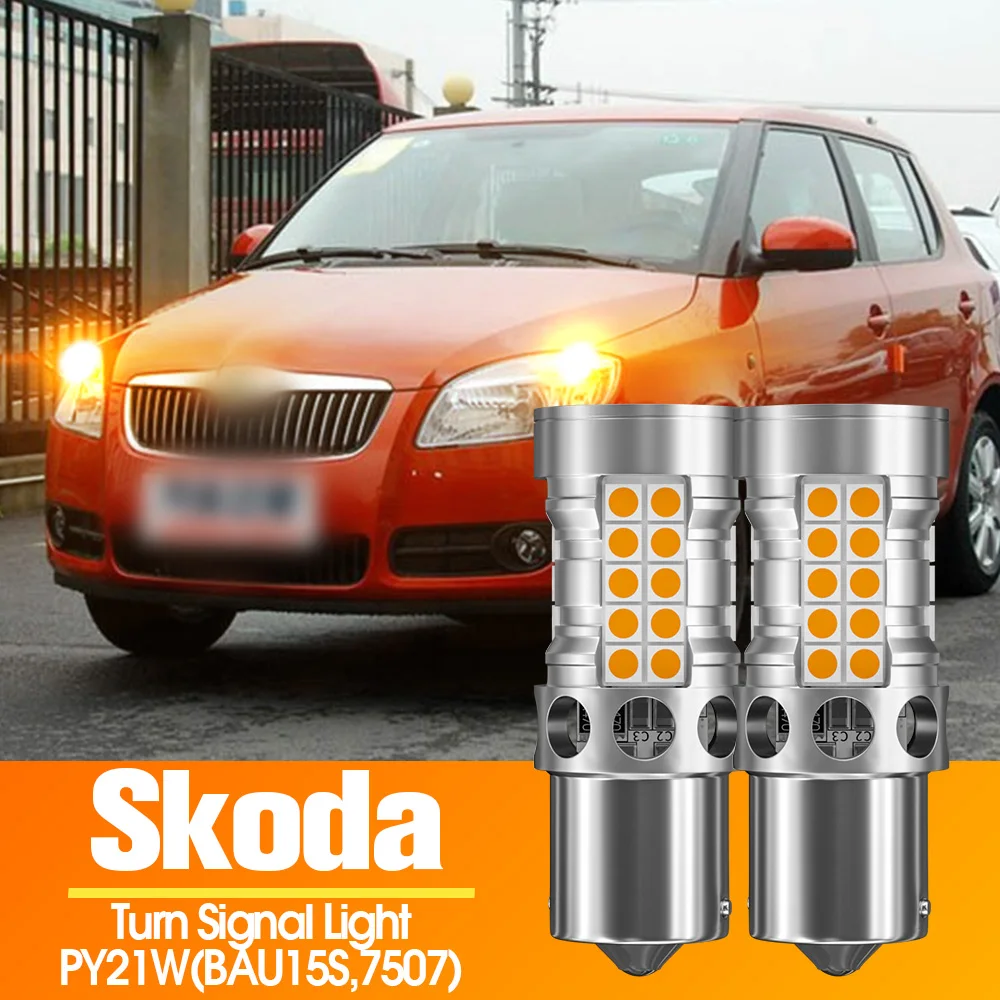 

2pcs LED Turn Signal Light Blub Lamp Canbus PY21W BAU15S For Skoda Fabia MK1 MK2 Octavia 1 2 Rapid 2011-2019 Superb 2001-2007
