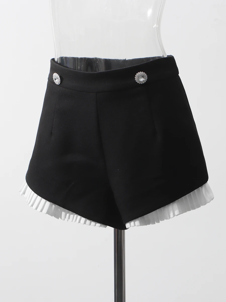 CHICEVER Hit couleur minceur bureau dame Shorts pour femmes taille haute tempérament à la mode pantalon femme printemps Style vêtements