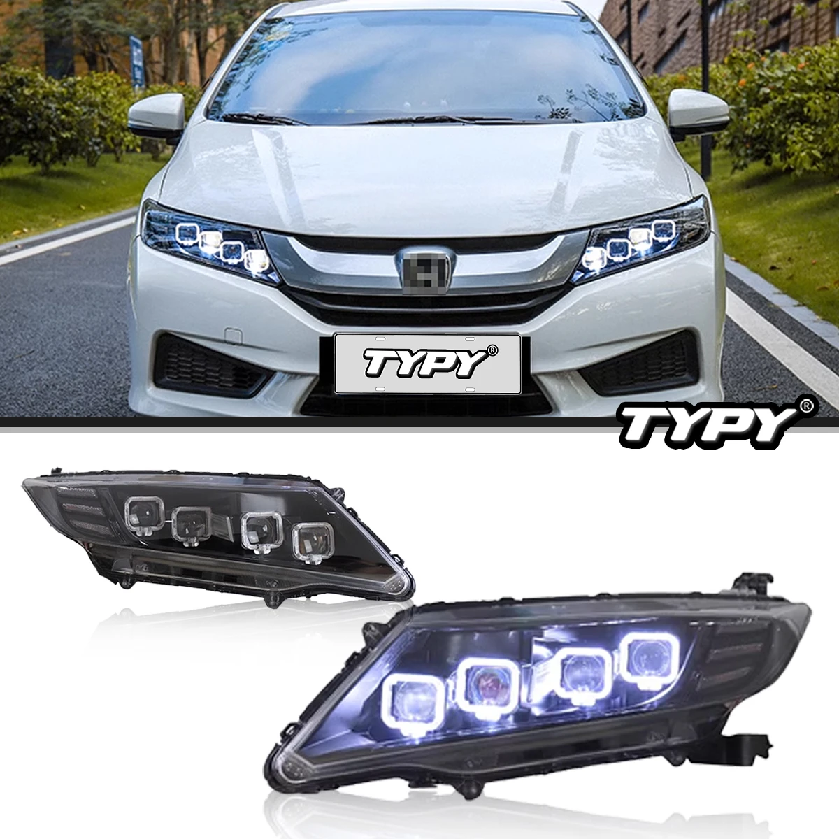 

TYPY Car Light For Honda CITY 2015-2019 Headlight LED Projetor head Lamp Daytime Running Light Automotive Accessories