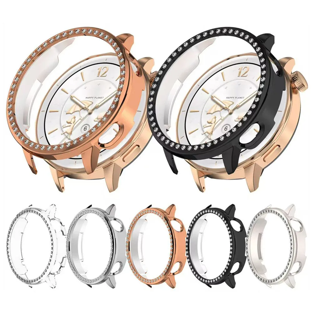 Capa para oneplus watch3 43mm escavada fileira única capa protetora oca de diamante