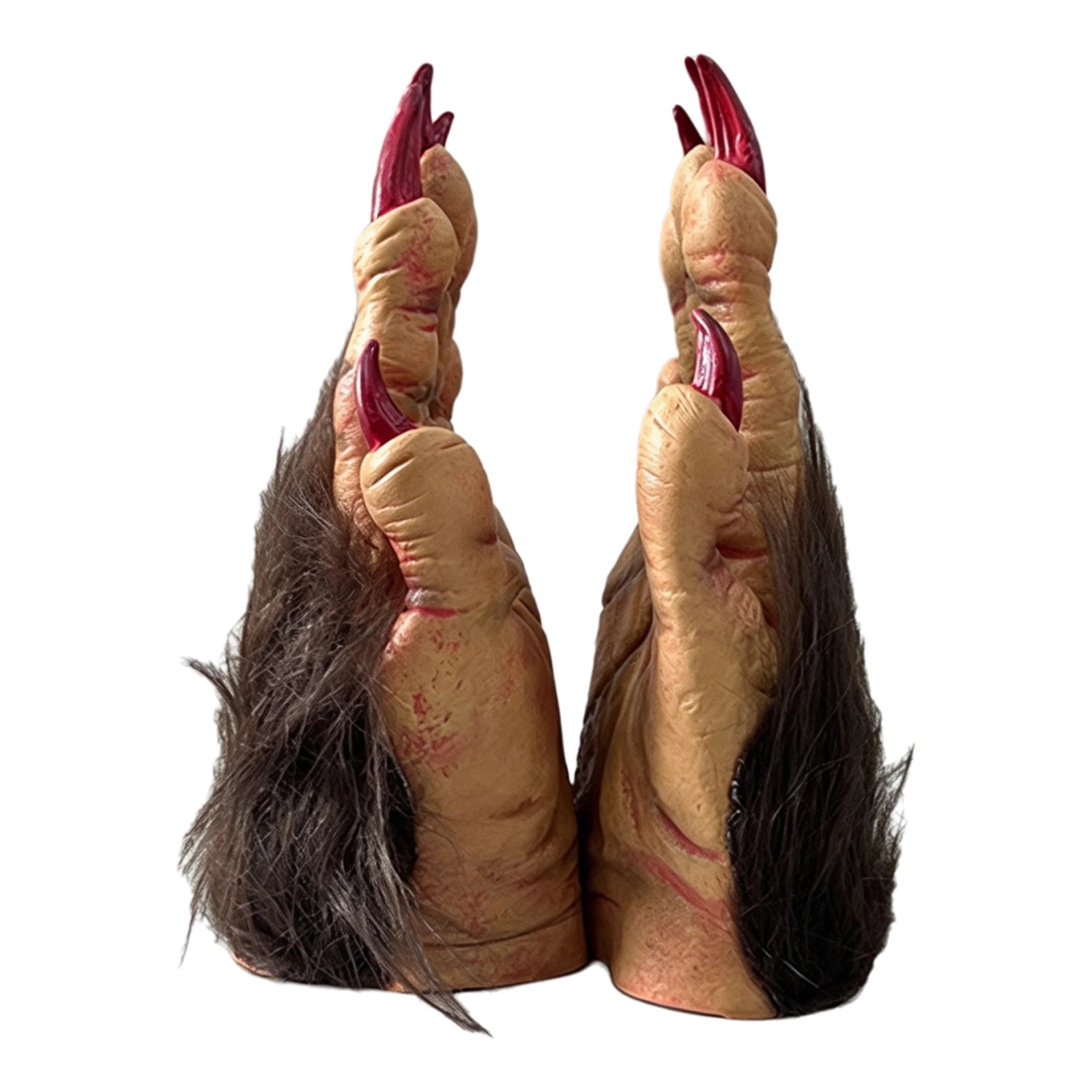 1Pair Scary Gloves with Faux Fur Halloween Costume Props Accessories for Role-playing Theme Party Masquerade Carnival 4