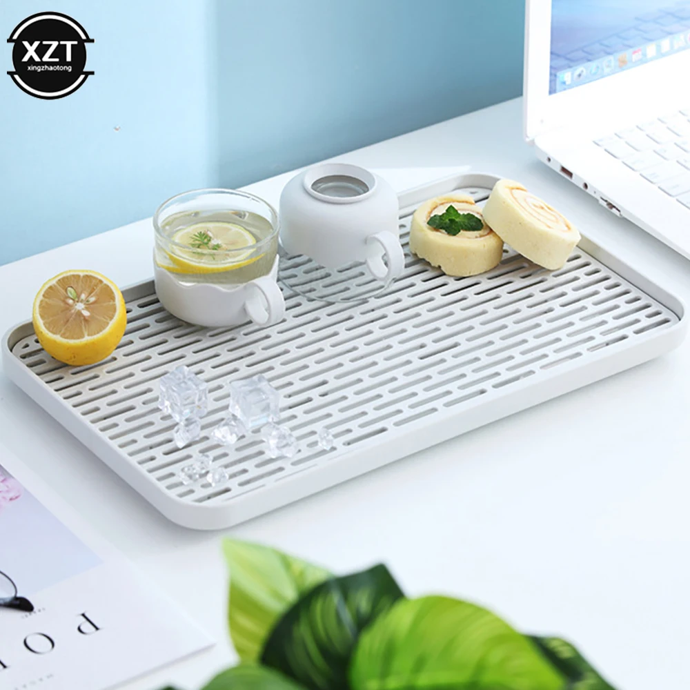 Plateau à thé rectangulaire, cuisine domestique, plateau à desserts aux fruits, plateau à thé, Table à thé, salle de bain, plateau à savon, café, égouttoir à vaisselle Double couche