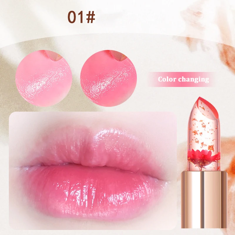 New Jelly Color Changing Pink Lipblam Transparent Lasting Cute Lipsticks Resistant Lip Stick Crystal Lipstick Korean Cosmetic