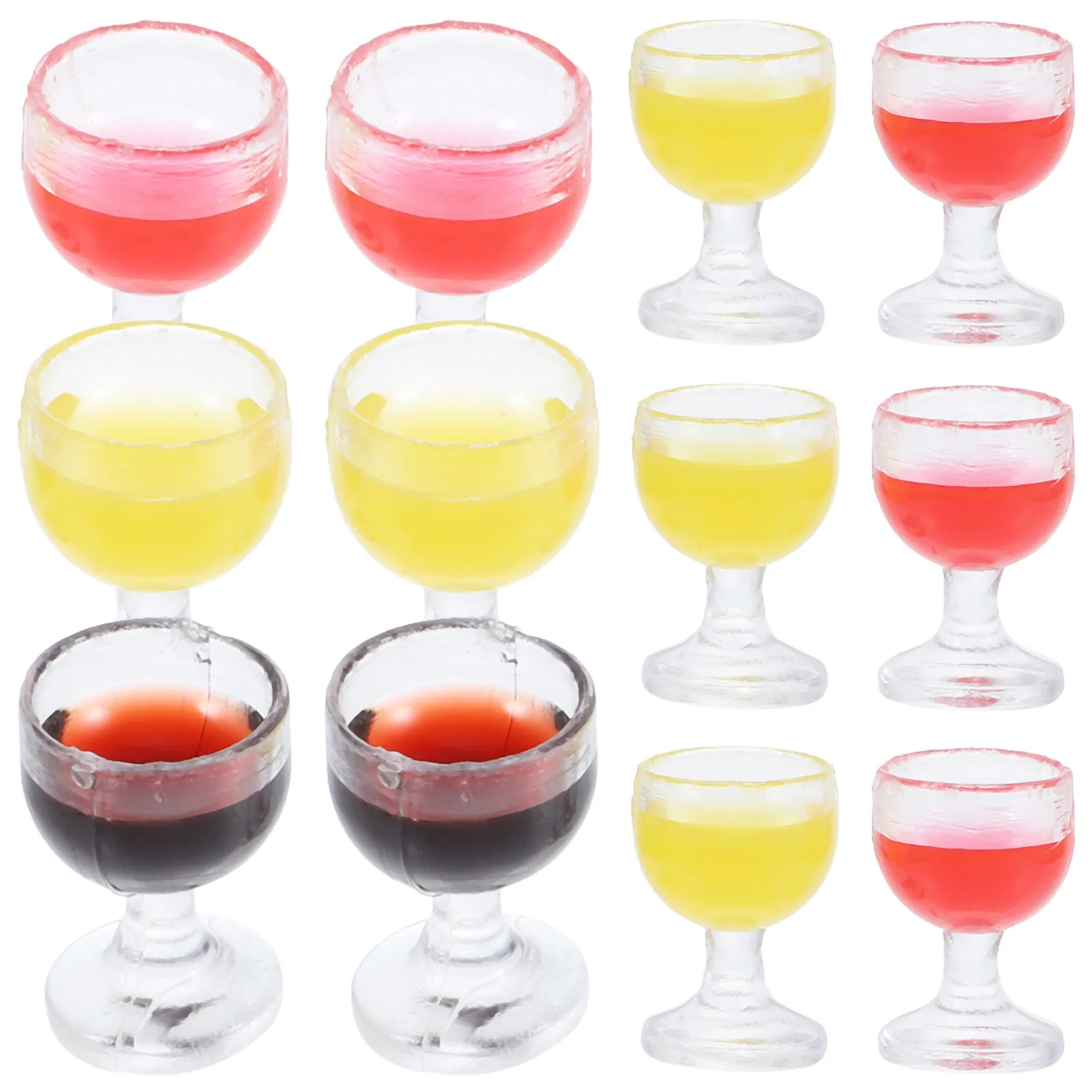

12Pcs Miniature Wine Cups 1:12 Scale for Dollhouse Decor Mini Cup Ornaments Kids Pretend Play Decoration Accessories