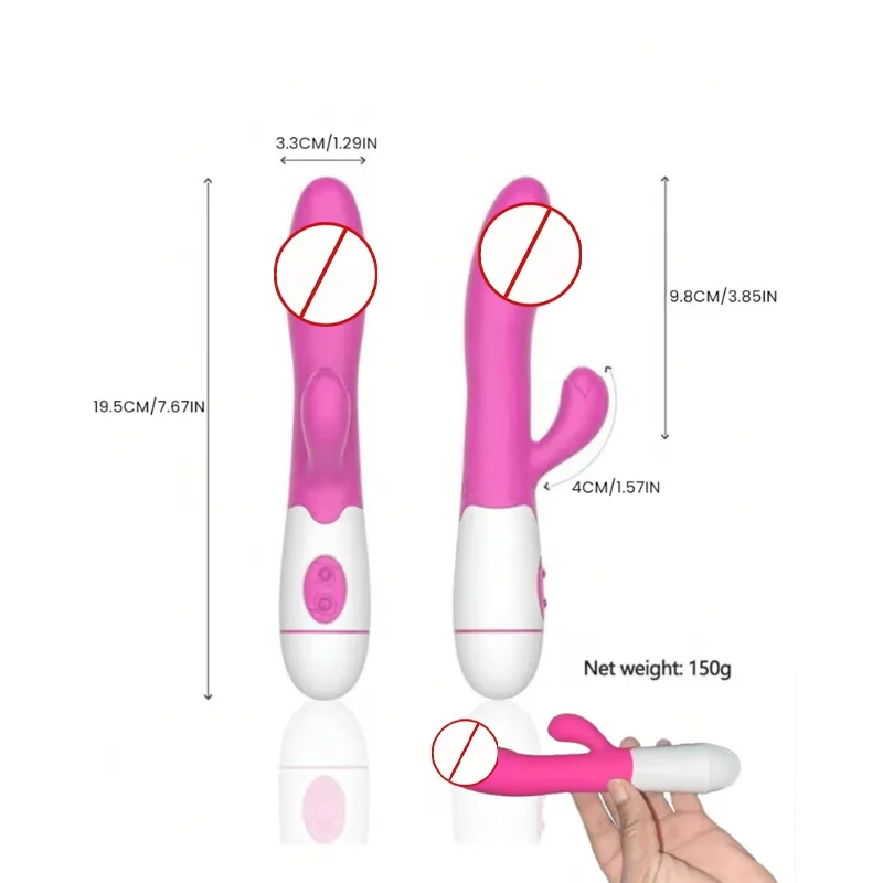 قابلة للشحن دسار أرنب هزاز المزدوج الاهتزاز G بقعة جهاز تدليك للمهبل AV عصا البظر الجنس لعب للنساء الإناث الاستمناء