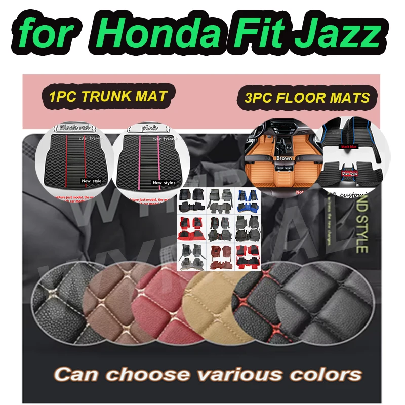 

LUXURY Car Floor Mats For Honda Fit Jazz 5-seat 2014 2015 2016 2017 2018 2019 2020 Car Floor Mats