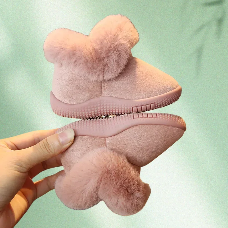 

Winter Baby Girl Snow Boots Soft Bottom Plush Warm Shoes for Kids Boys Cotton Toddler Boots 0-6 Years Old