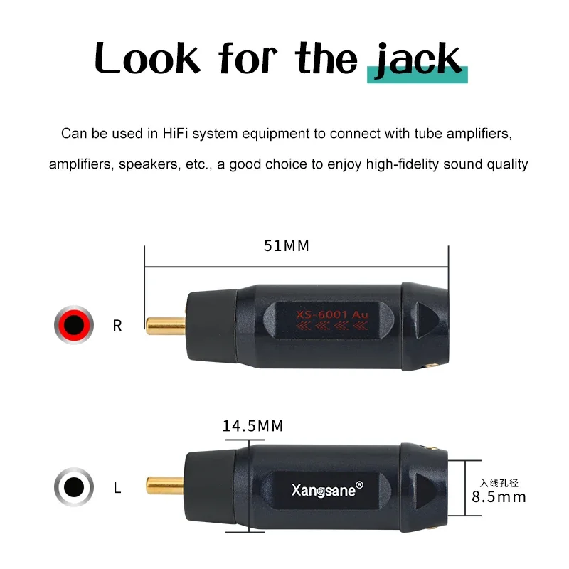 4 szt. Wtyczka RCA miedziana pozłacana złącze wtykowe RCA DIY spawanie HiFi Audio kabel sygnałowy RCA wtyczka