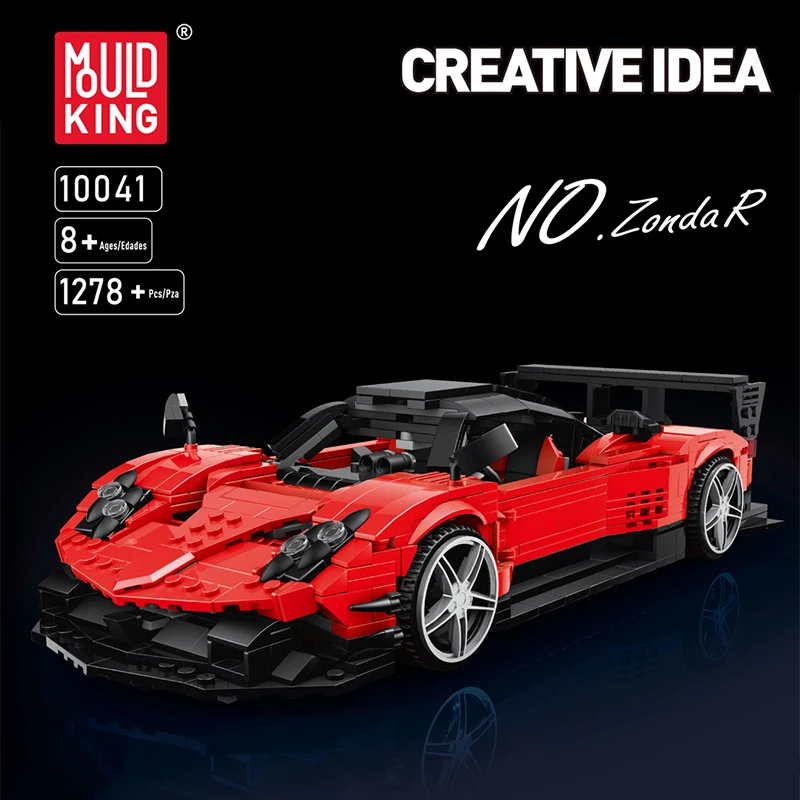 MOULD KING Technical Pagani Zonda Sport Car Model Building Blocks Assemble Bricks Supercar Toys Collection Gifts For Adult Boys