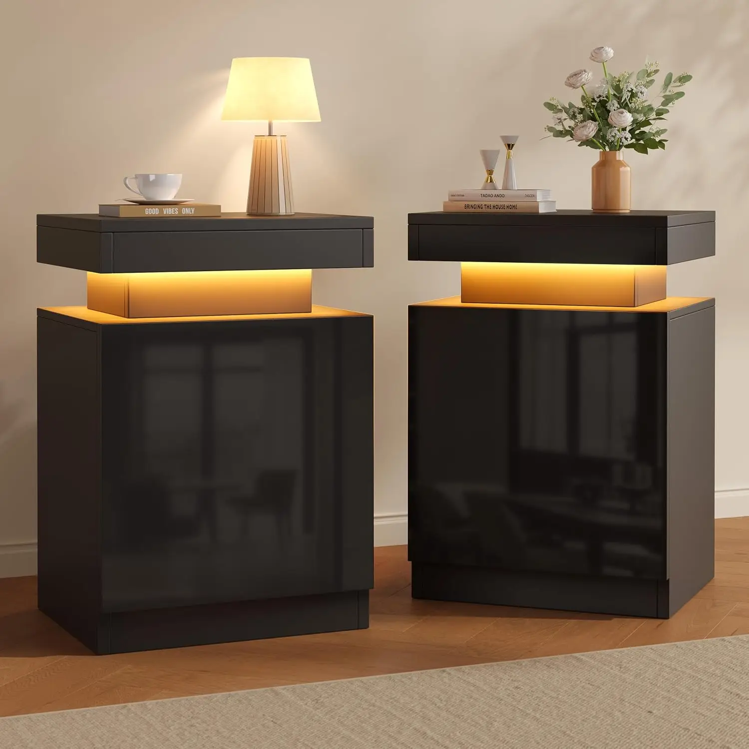 LED Nightstand Set of 2, 17