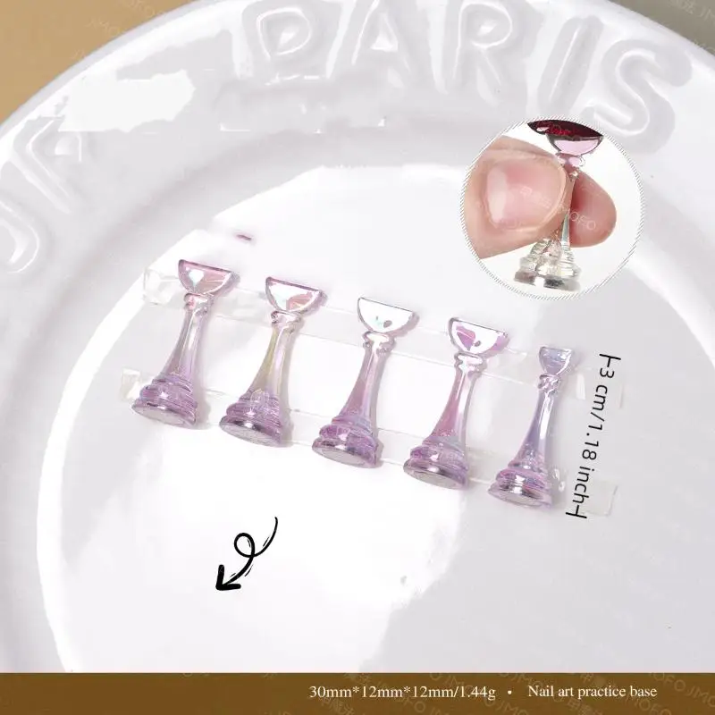 5 pièces magnétique Nail Art pratique Extension d'échecs acrylique formation ongles conseils vernis Nail Art outil présentoir Salon vernis à ongles