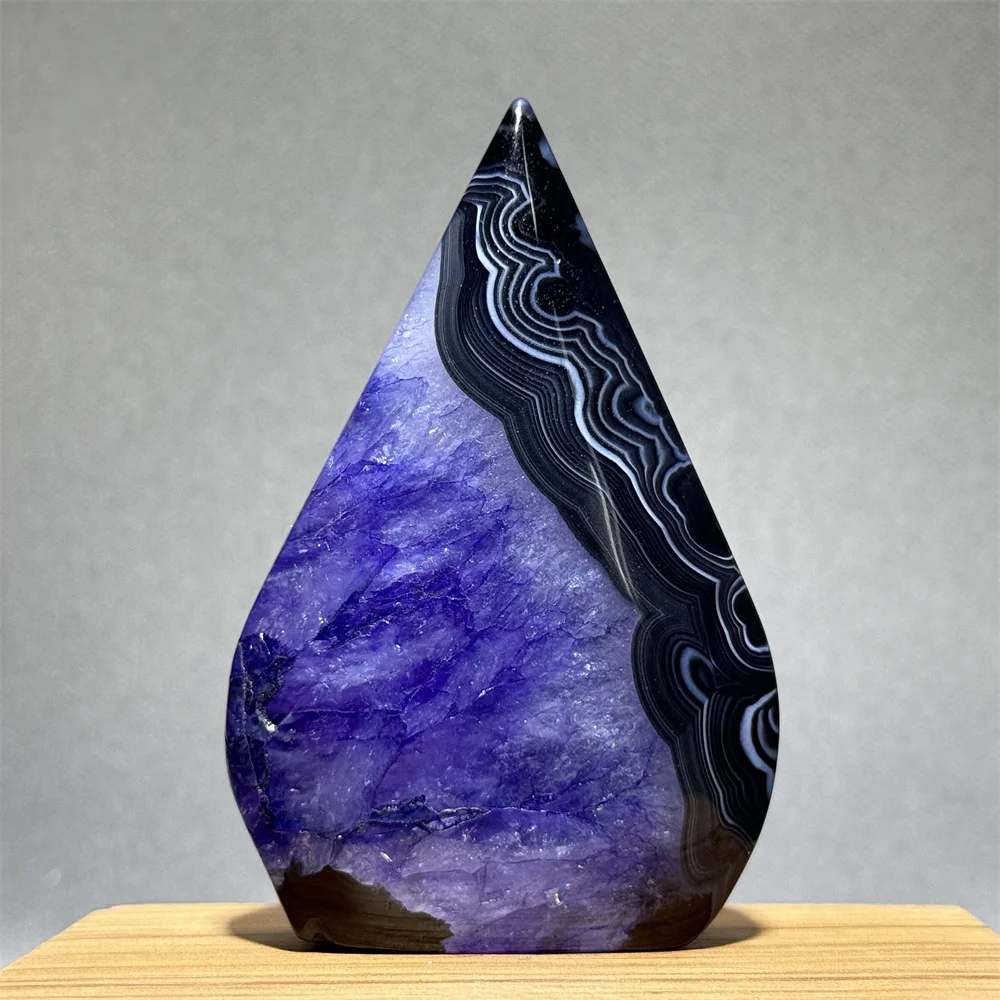 Torche en Agate violette de forme libre, Quartz minéral naturel, thérapie de méditation spirituelle, énergie, sorcellerie, autel, décoration de la maison, cadeau