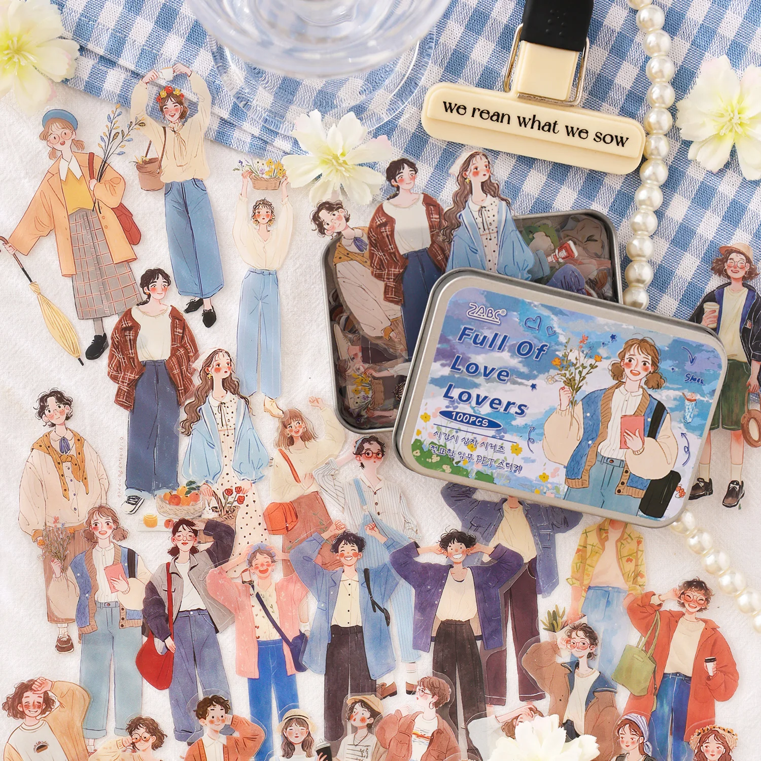 

Journal GO 100pcs Fashion Mocha Girl Stickers Decals DIY Notebook Collage Junk Journal Scrapbooking Cartoon Characters Graffiti