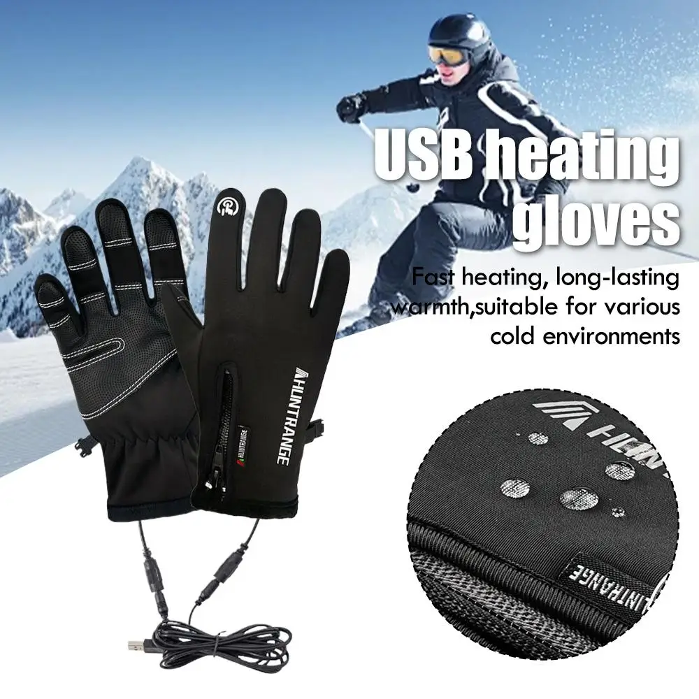 

USB Touch Screen Gloves Heating Thermal Gloves Winter Ski Gloves Anti-Slip Electric Hand Warmer for Cycling Driving Hiking