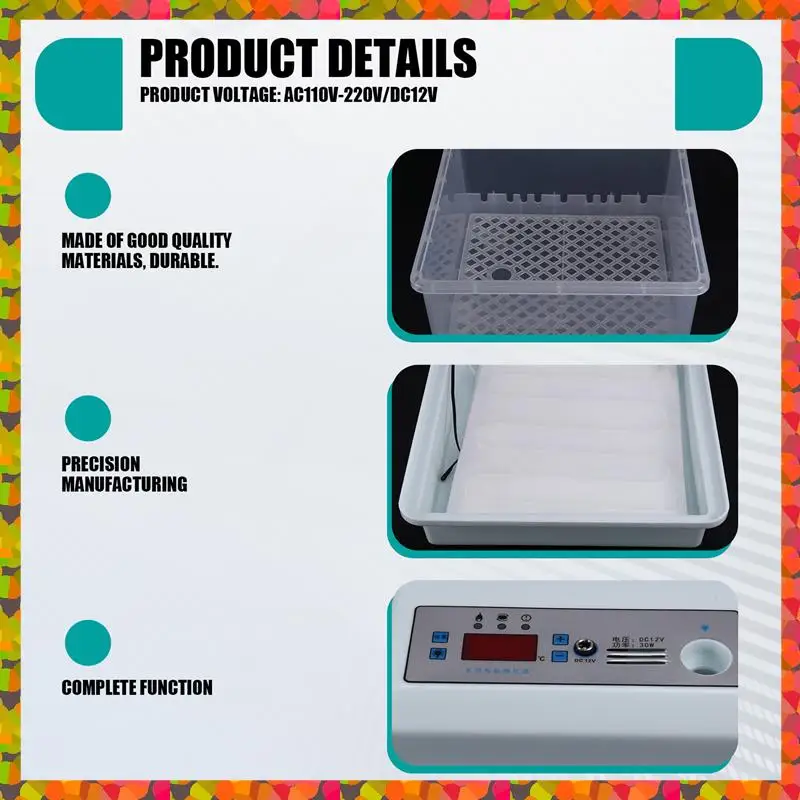 

Promotion! Household Bird Egg Incubator 20-Piece Set- Semi Automatic For Chicken, Duck, Goose With US Plug