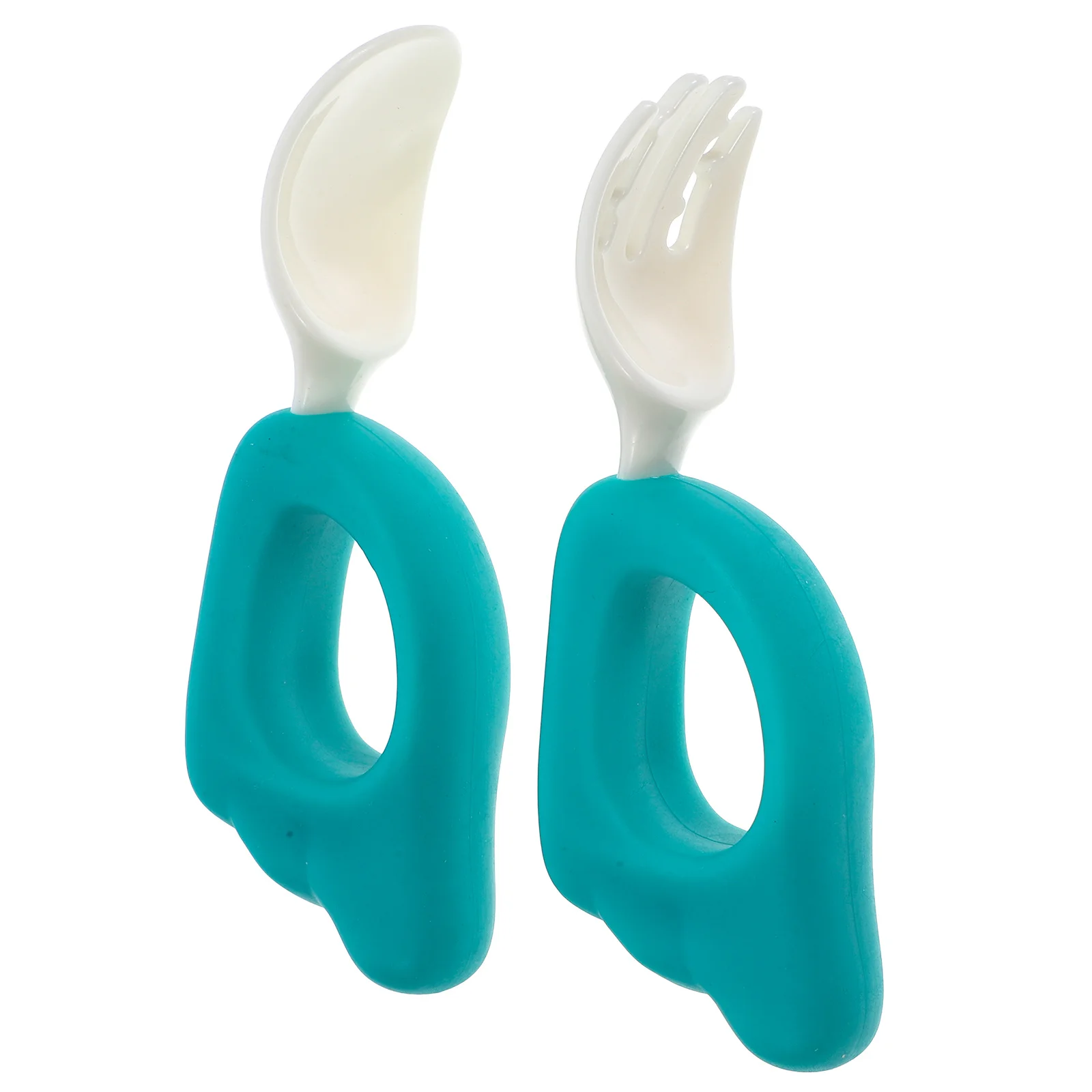

1Set Silicone Baby Feeding Spoon Fork Set Toddler Training Utensils Easy Grip Gentle on Gums Baby Feeding Spoon and Fork