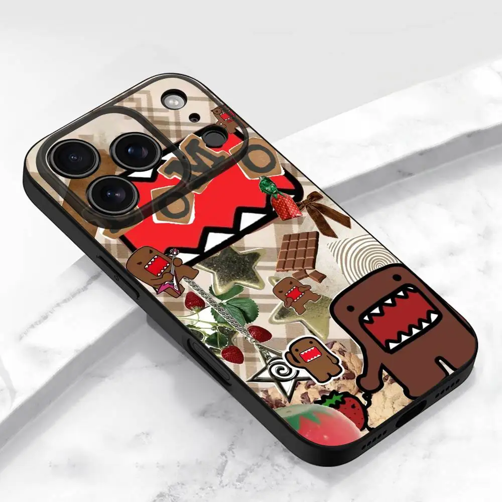 Etui na telefon D-Domo-kun Japan do iPhone'a 17, 16, 15, 14, 13, 12, 11, Pro, Max, Plus, E, Air, Mini, czarne etui ochronne