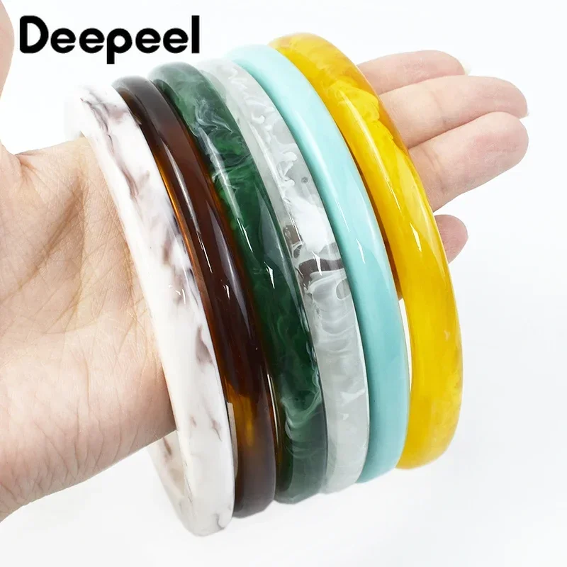 2/4 adet Deepeel 9cm reçine halka çanta sapı yuvarlak akrilik çanta dokuma çanta kolları değiştirin aksesuarları DIY çanta yapma malzemeleri