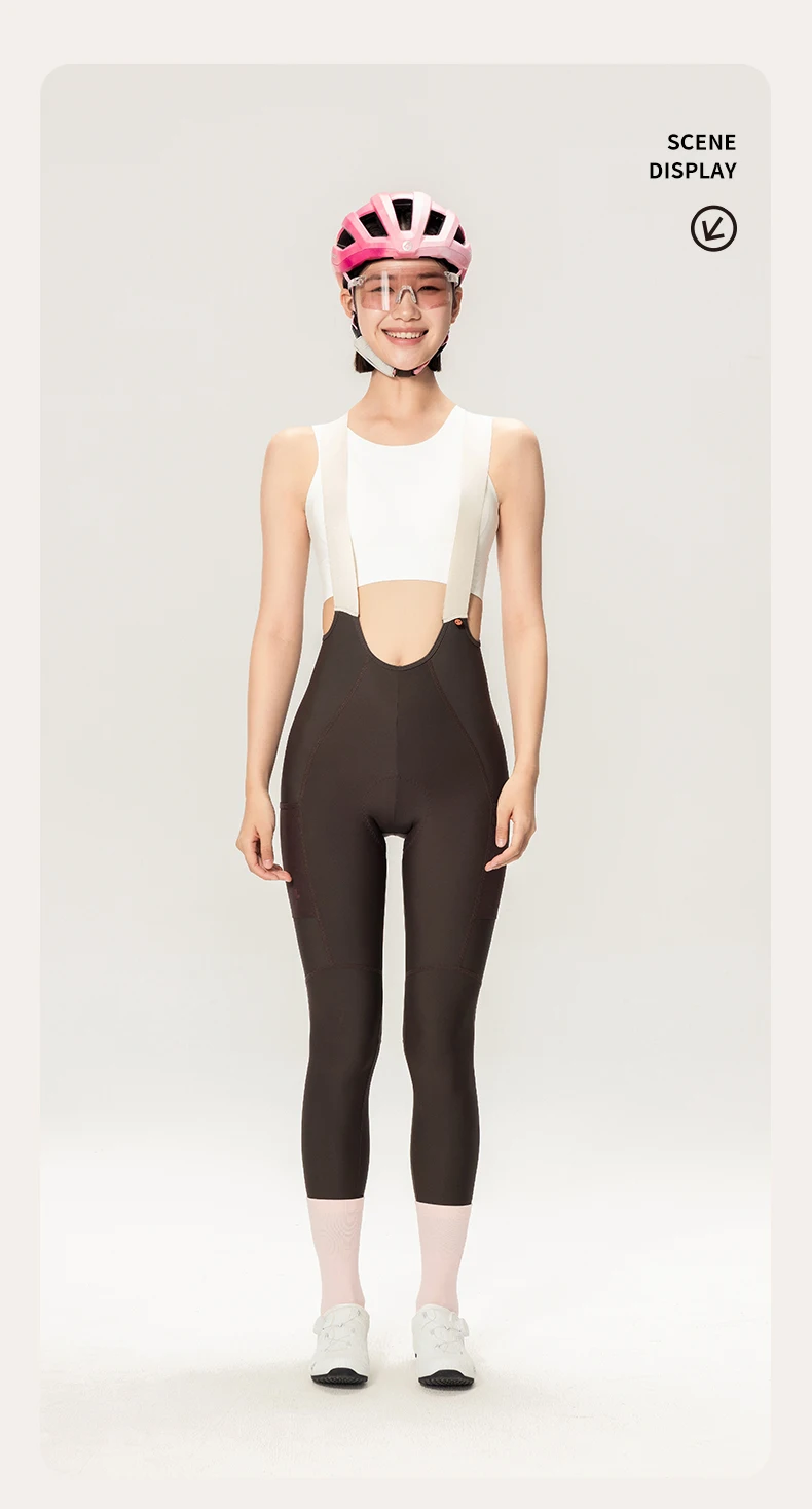 LAMEDA New Women Spring Summer Bib Long Pants with Double Elastic Interface Pad Road Bike Cycling Trousers with Breathable Mesh