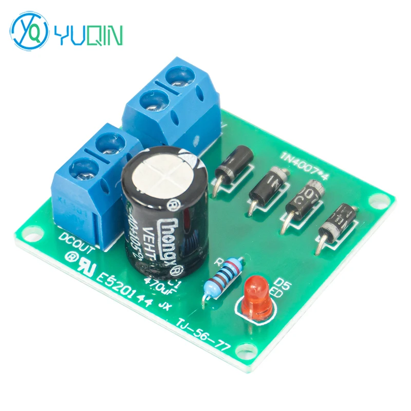 IN4007 Brückengleichrichter AC zu DC Stromumwandlung Elektronischer Vollwellengleichrichter-Leiterplatten-Kit