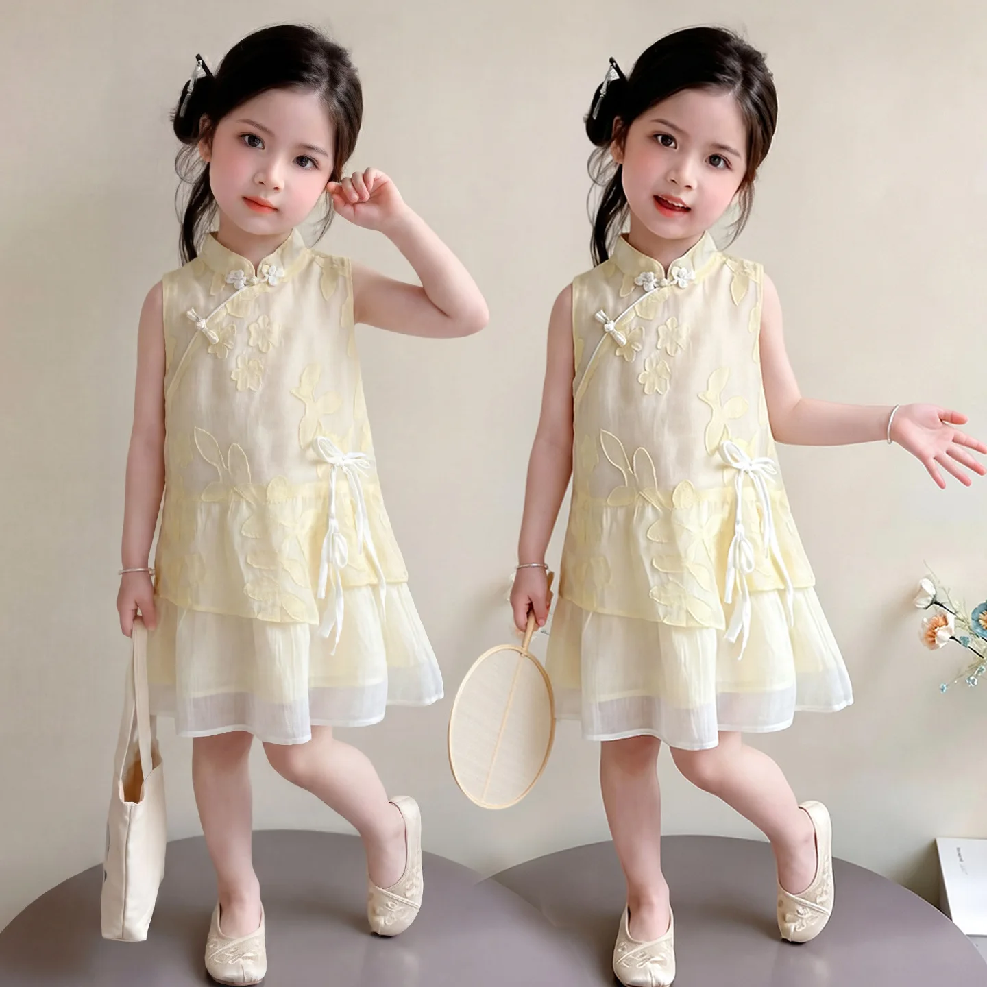 Girls Summer Dress 2026 New Unique Pretty Baby Girl Camisole Skirt Summer Kids Cartoon Tiered Skirt
