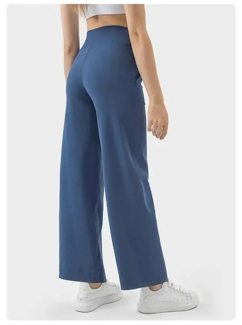 

Throwback Still High Rise Wide Leg Pant Full Length Drawstring Buttery Soft Dance Yoga Pants With Front Pockets