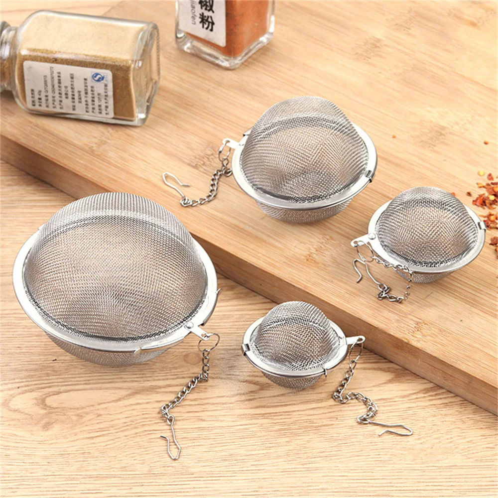 Tea Infuser Stainless Steel Sphere Mesh Ball Tea Strainer Coffee Herb Spice Filter Diffuser with Chain Tea Bags Home Teaware