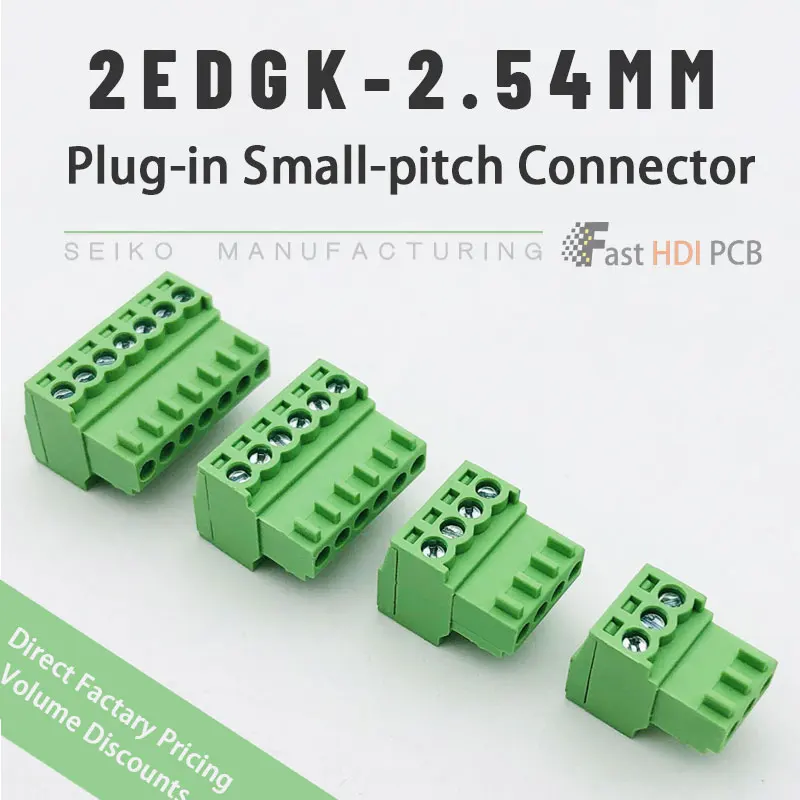 2.54mmピッチ ねじ端子台 2-24P (2EDGK) | 軍用/新エネルギー互換 | ニッケル銅コンタクト | UL94V-0 PA66