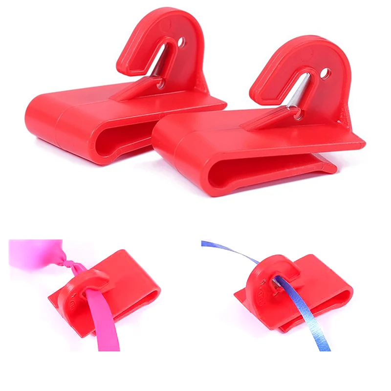 1/5pcs Plastic Ribbon Cutter Fixed On Belt Balloon Ribbon Cutter Balloons Accessories Blade To Cut Party Supplies