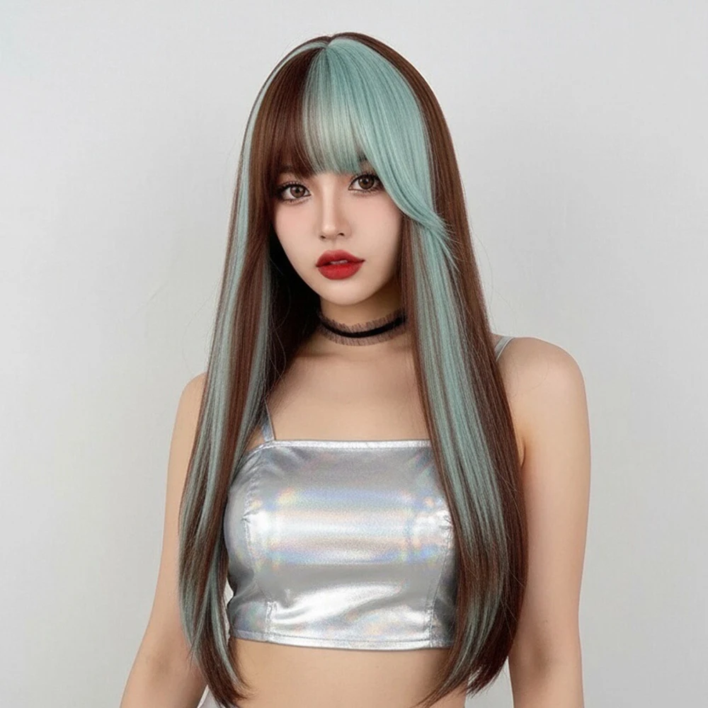 VICWIG طويل مستقيم الأخضر البني الطبقات أومبير شعر مستعار اصطناعي مزيج المرأة رقيق لوليتا شعر مستعار للمسرحيات التنكرية للحزب اليومي