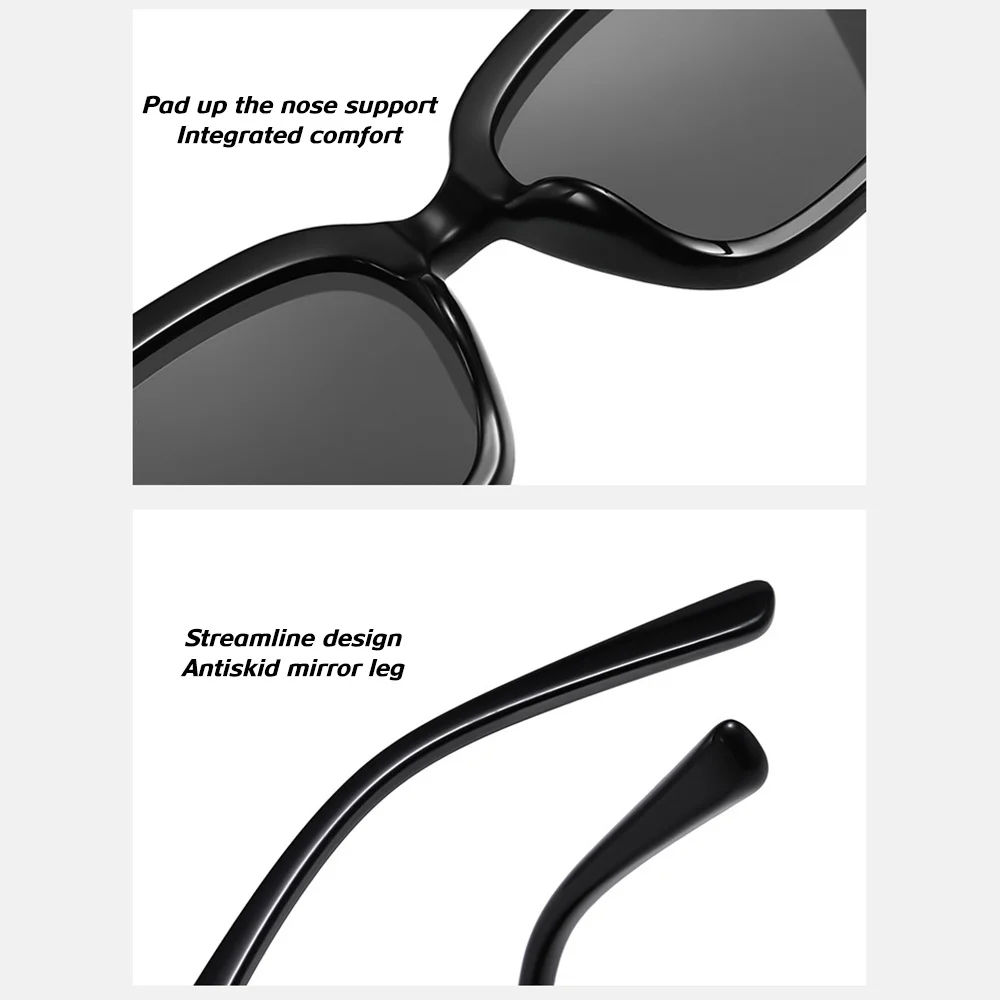 Anti-Glare Lens Polarized Sunglasses Quadrate Frame Functional Outdoor Glasses