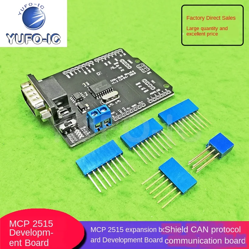 Free Ship 2pcs MCP2515 Board CAN Bus Shield Boards Can Protocol Communication Board Sent Blue Header