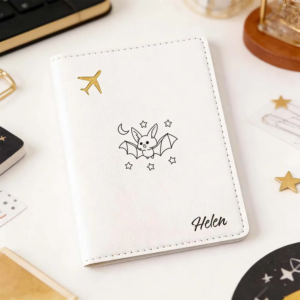 

1pc Personalized Name Passport Cover Graduation Gift Leather Passport Case with RFID Blocking Chic Style