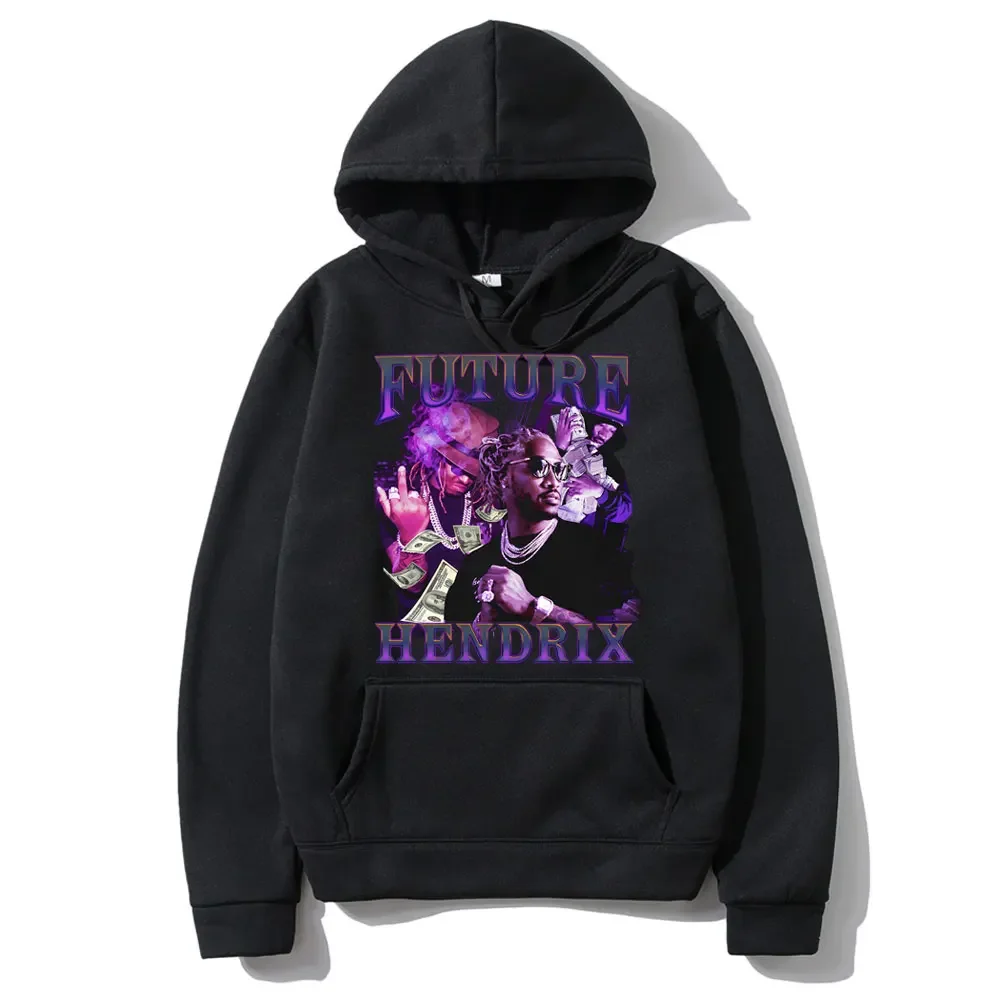 Rapper Future Hendrix Graphic Print Hoodie Men Hip Hop 90s Vintage Sweatshirt Men's Fashion Streetwear Male Oversized Hoodies