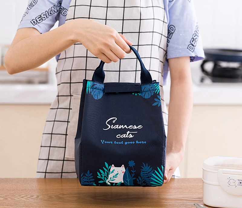 Fresh Blue Forest Cartoon Lunch Bag Waterproof Thickened Insulation Travel Picnic Bag Tote Food Bag Cooler Bag Student Lunch Box