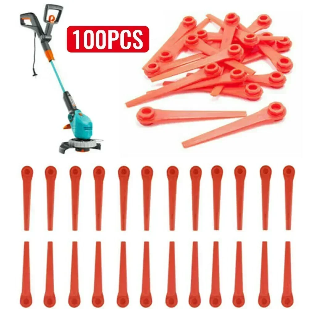

100pc Plastic Trimmer Blades For Garden Grass Trimmer Li-18/23R For Garden Replacement Parts Grass Mower Trimmer Blades