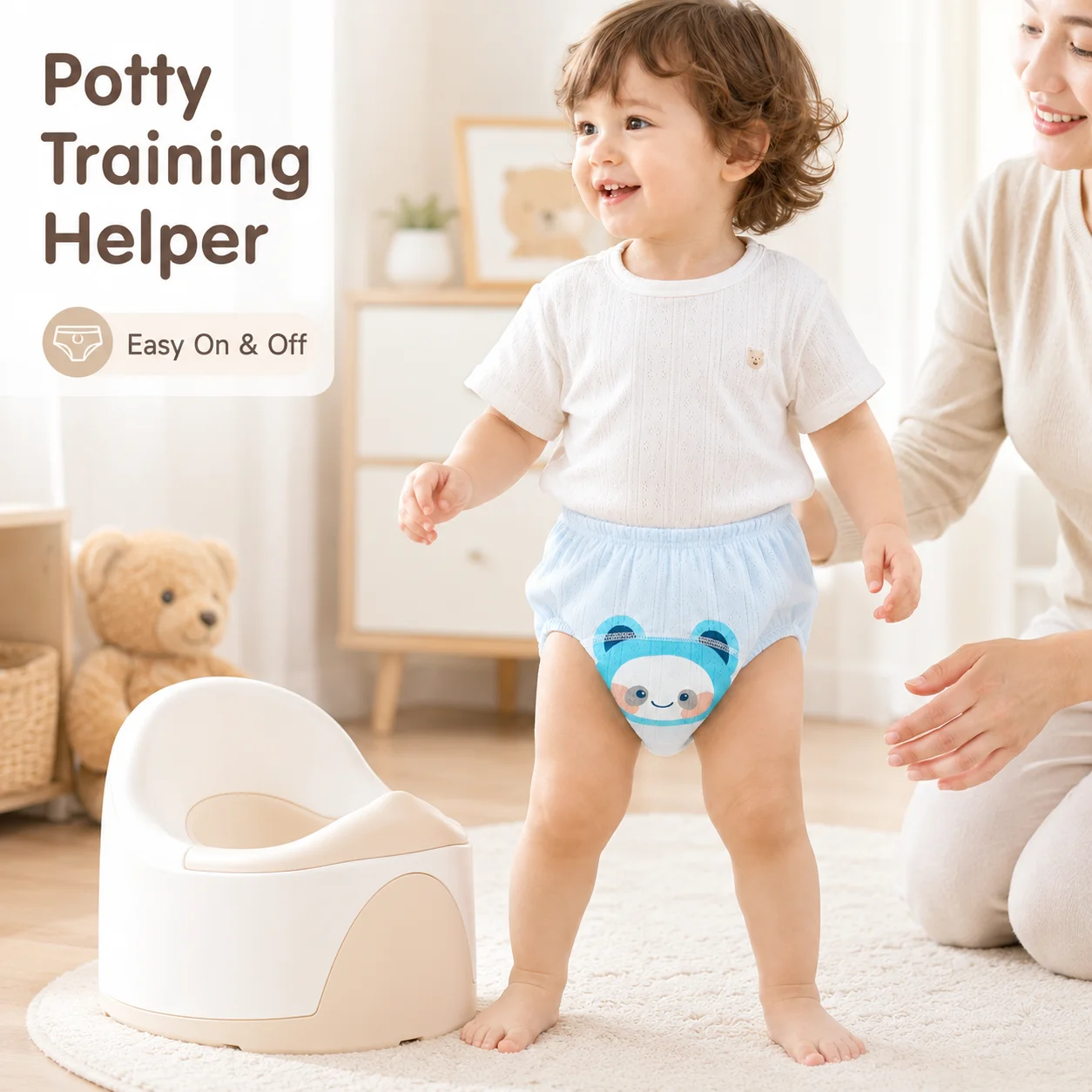 

Toddler Washable Potty Pants Six Layer Gauze Breathable Mesh Absorbent Training Underwear Reusable Diaper Cover Summer Unisex