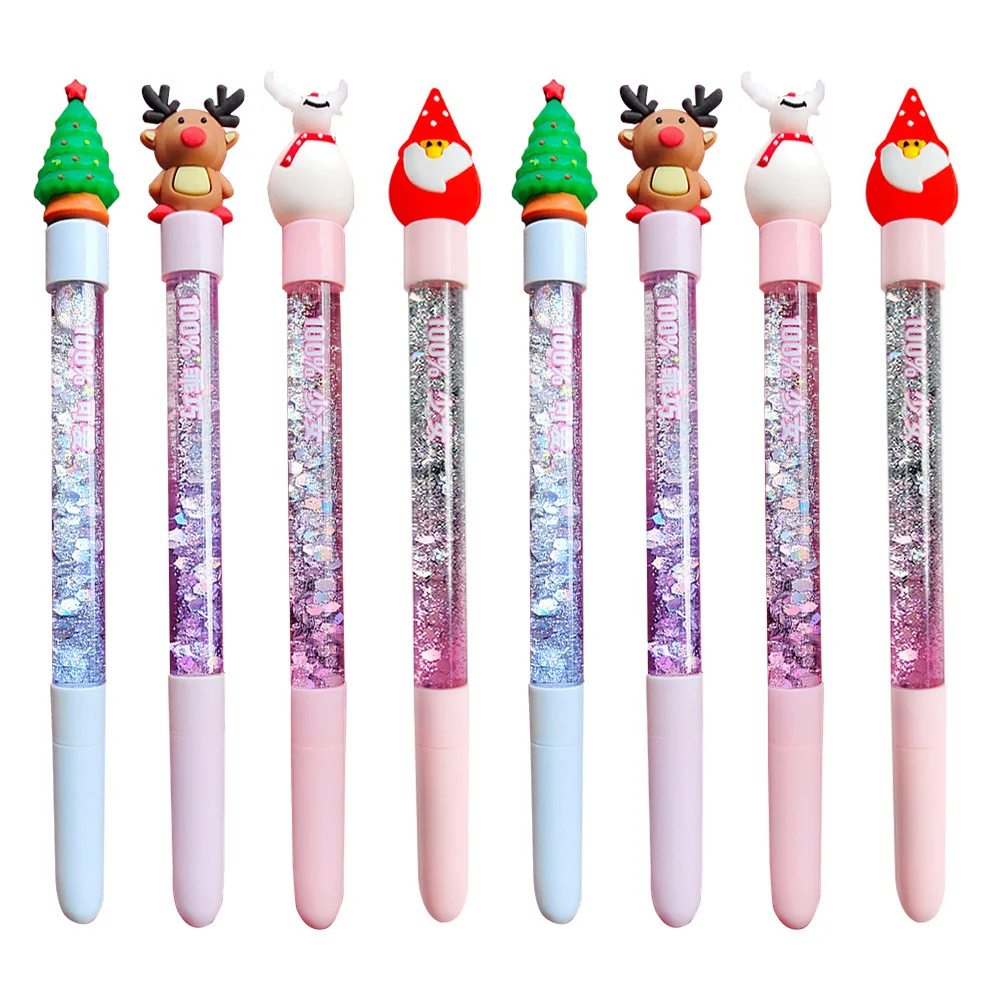 

8Pcs Christmas Gel Pens Creative Smooth Writing Signature Pen for Students Office Cartoon Stationery Lovely Gel Pen