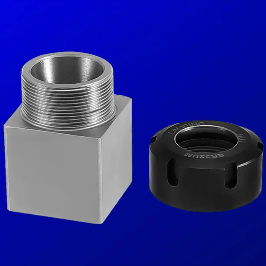ER25 ER32 ER40 Square Hex Collet Block, Interchangeable ER Collet Chuck With Extension Rod, CNC Tool Holder For Milling Machine