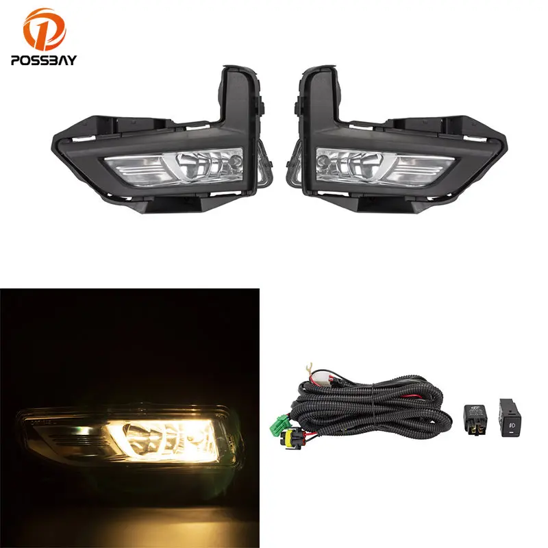 1Set for Nissan Rogue X-Trail 2017 2018 Car Front Bumper Fog Lights with Wire Switch Daytime Running Lamp Clear Lens