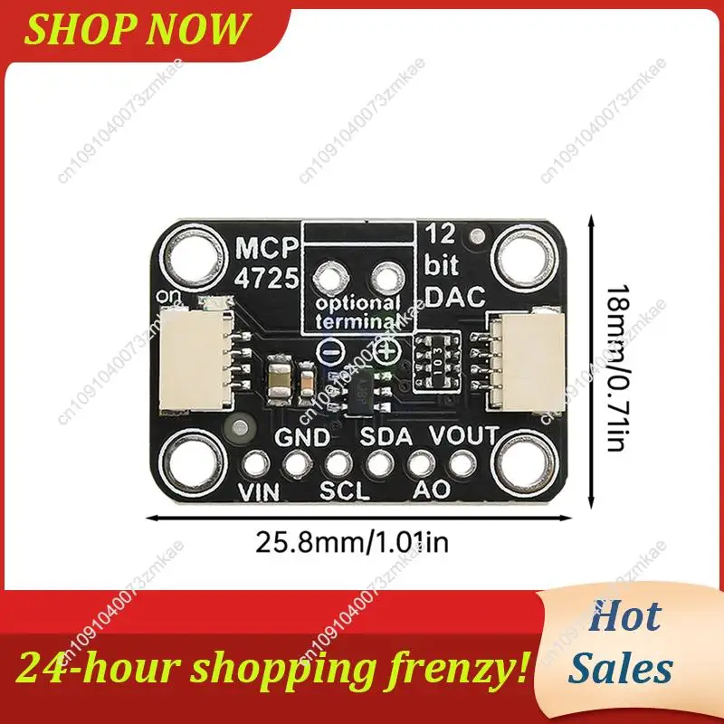 لوحة القطع البيع اليومي لـ MCP4725 12 بت I2C لوحدة محول DAC الرقمية إلى التناظرية لـ STEMMA QT Qwiic 2.7-5.5 فولت
