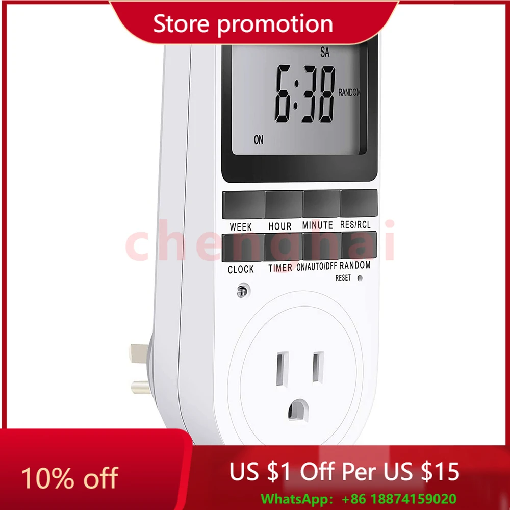 

16A 230V Relay LCD Digital Weekly Programmable Plug in Timer Switch Socket EU/UK/US/AU Electronic Timer Socket