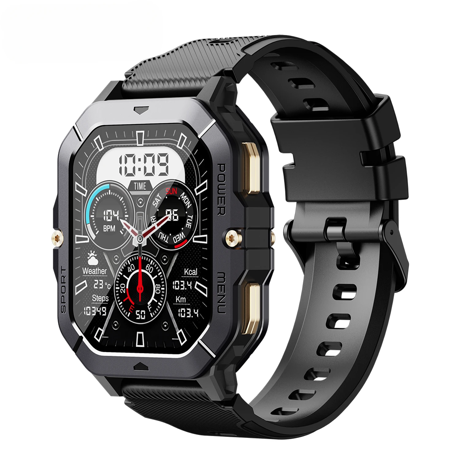 New Smart Watch with Bluetooth Call - 410mAh Power. Heart Rate Track. Waterproof. Sports & Military. Advanced Features.