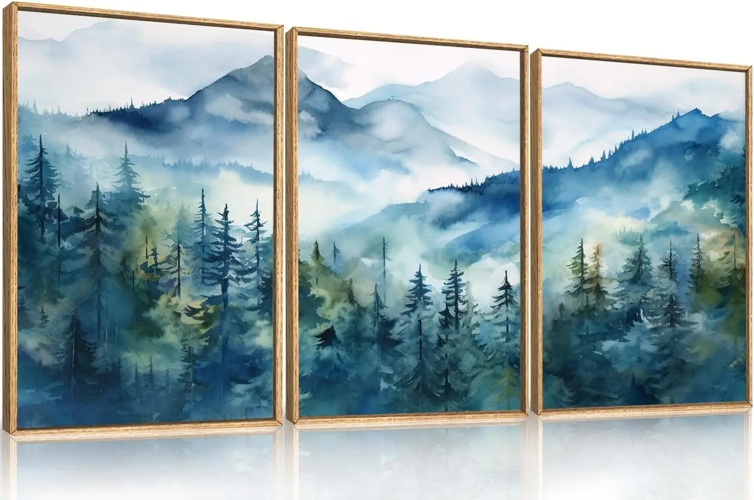 

Blue Ridge Mountains Canvas Wall Art, Forest Landscape Print, 16x24x3, Nature Decor for Living Room, Bedroom
