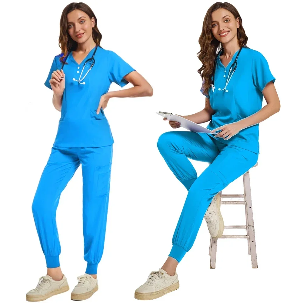 conjuntos de batas hospitalares, accesorios para enfermeras, ropa médica para mujeres, uniformes de trabajo, clínica Dental, salón de belleza, Spa, monos de trabajo