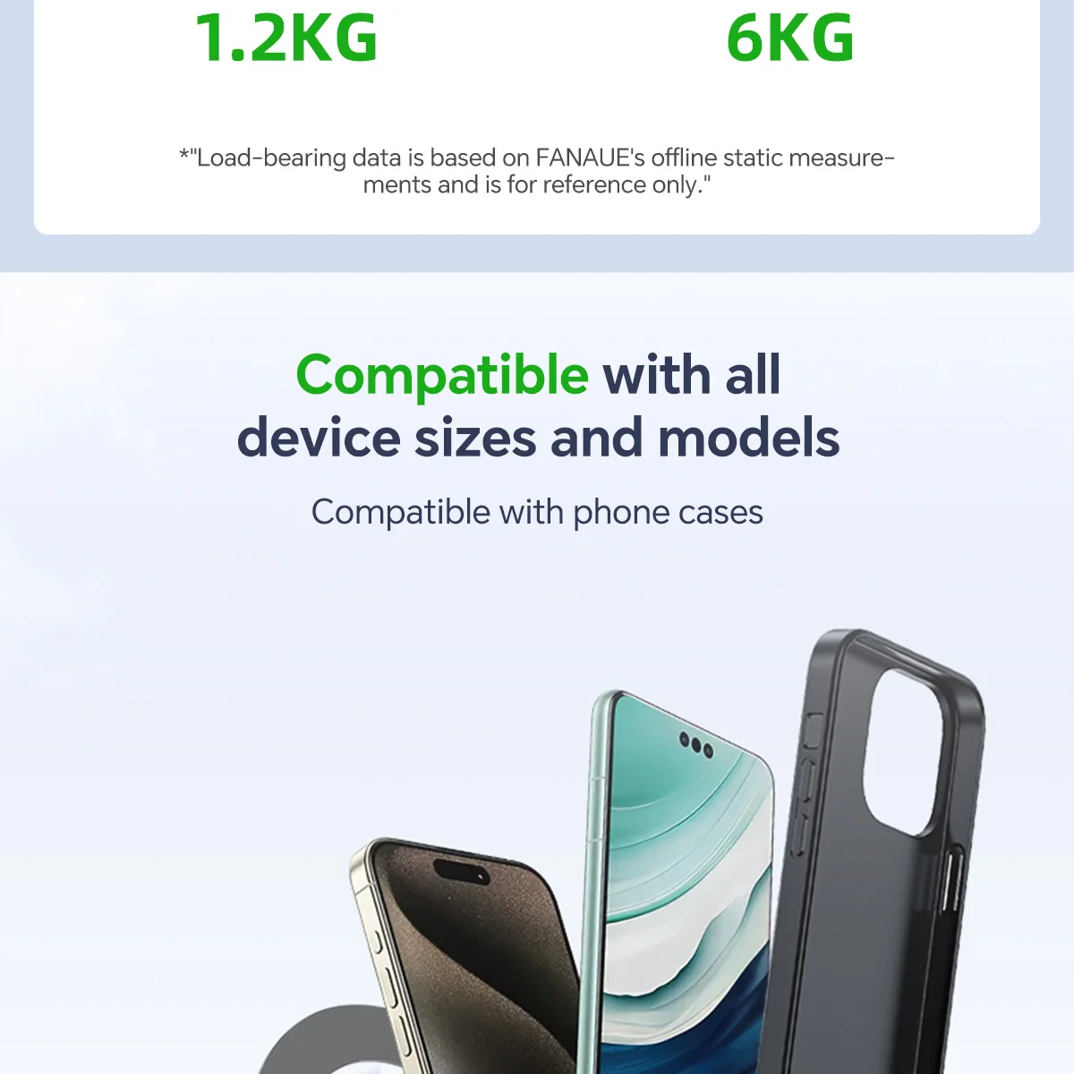 FANAUE Magnetischer Autotelefonhalter aus Aluminium, Zubehör für das Armaturenbrett des zentralen Steuerbildschirms für iPhone 14, 13, 12, Xiaomi Vivo Huaw – Detail 5