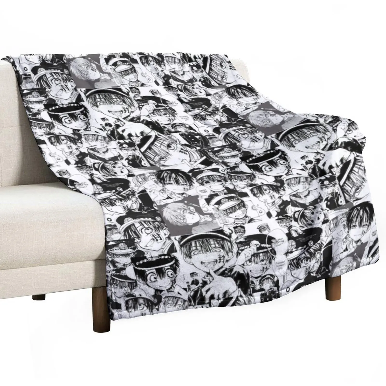 

Toilet-bound Hanako-kun collage Throw Blanket Picnic Blanket Decorative Sofa Blanket wednesday